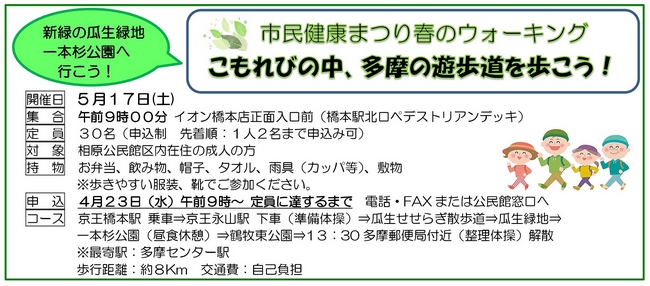 春のウオーキング参加者募集